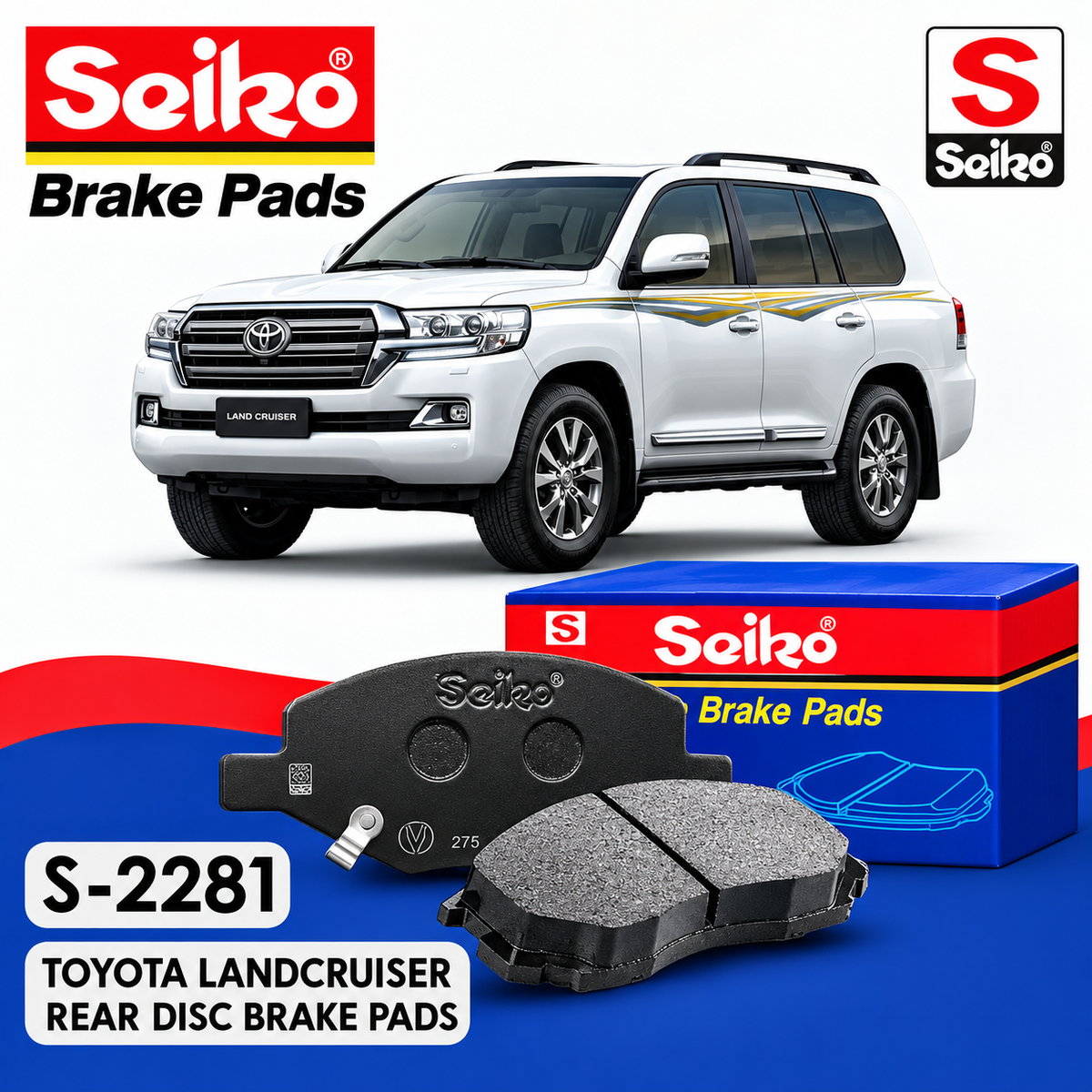 Toyota Land Cruiser Rear Seiko Premium Disc Brake Pads S-2281