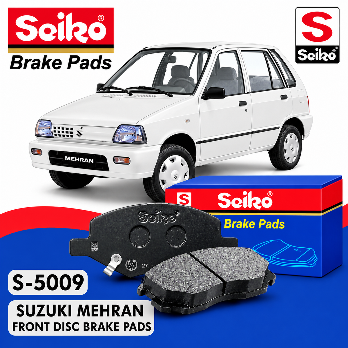 Suzuki Mehran Front Seiko Premium Disc Brake Pads S-5009