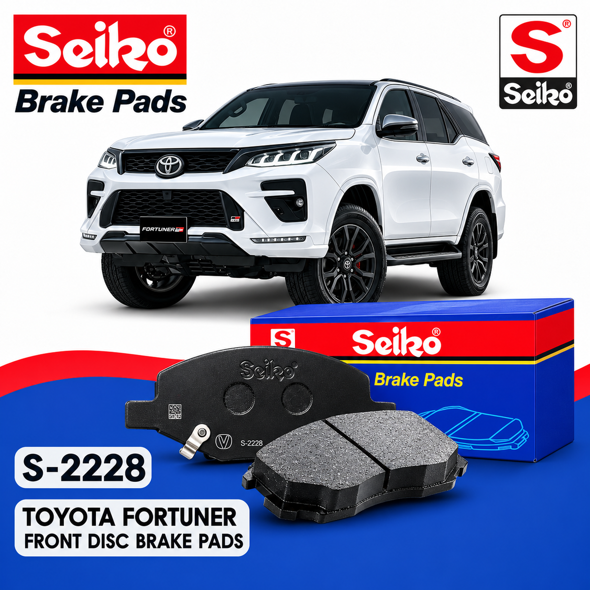 Toyota Fortuner Front Seiko Premium Disc Brake Pads S-2228