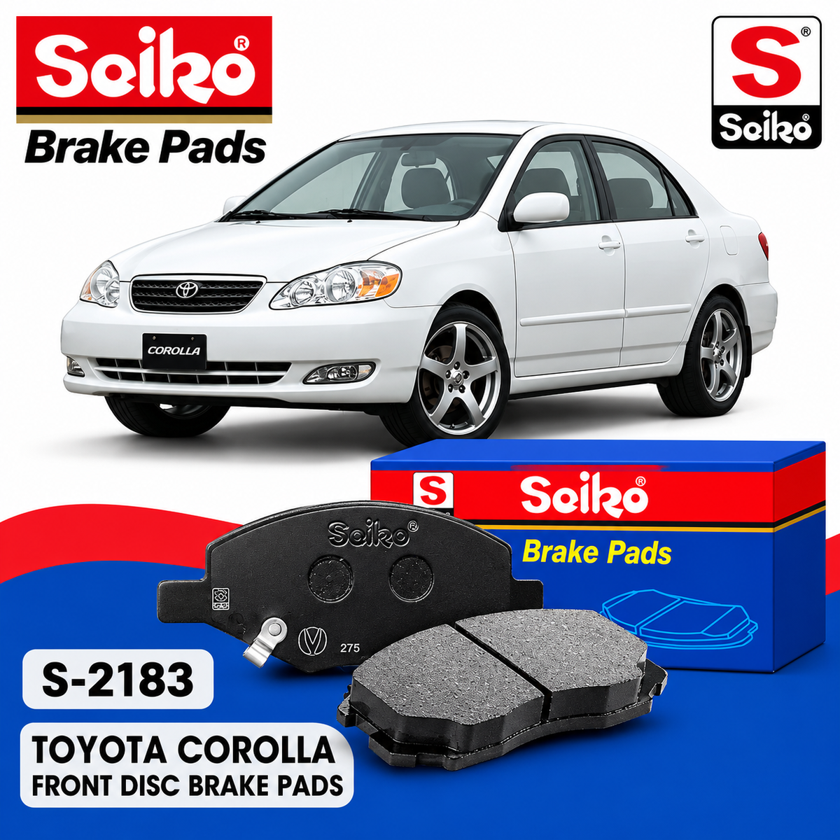 Toyota Corolla Front Seiko Premium Disc Brake Pads S-2183