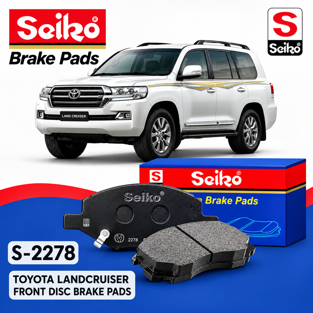 Toyota Land Cruiser Front Seiko Premium Disc Brake Pads S-2278